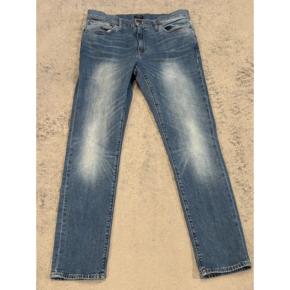 J Crew Jeans Mens 31x30 Blue Denim Slim Narrow Tapered Leg Dark Wash Stretch